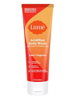Lume Lomi Citrus Body Wash - 24 Hour Odor Control - Removes Better Than Soap - Moisturizing Formula - SLS or Paraben Free - OB/GYN Developer - 8.5 oz Clean Tangerine  - Image 1