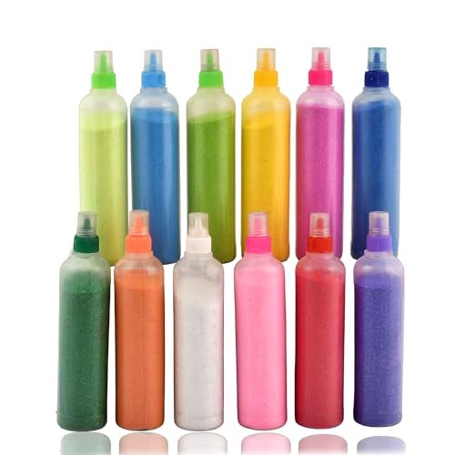 CraftVatika Floor Decoration Kit for Diwali Rangoli Making Kit Set of 6 Color Powder Bottle with 6 Net Stencil for Onam Pongal Home Decorations - Image 4