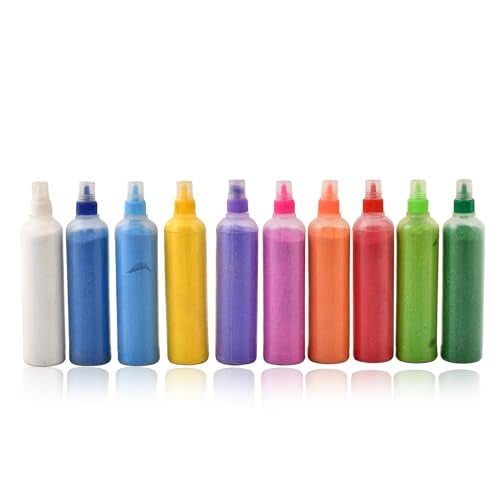 CraftVatika Floor Decoration Kit for Diwali Rangoli Making Kit Set of 6 Color Powder Bottle with 6 Net Stencil for Onam Pongal Home Decorations - Image 5