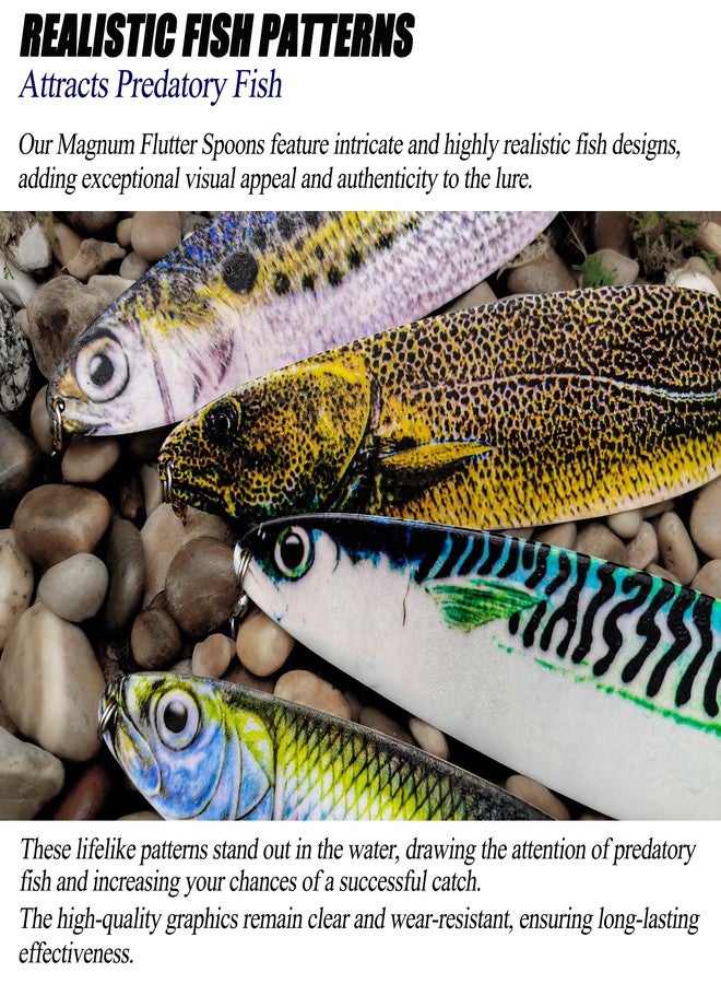 VMSIXVM Magnum Flutter Spoon Fishing Spoon Lures, Large Saltwater Flutter Spoons Fishing Lure for Striped Bass, Salmon, Walleye, Big Trolling Spoons Striper Spoons Bait for Saltwater Freshwater - Image 4