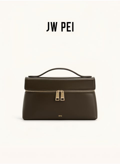JW PEI Thea Tote Elegant temperament box hand-held commuting fashionable handbag（Olive Green）