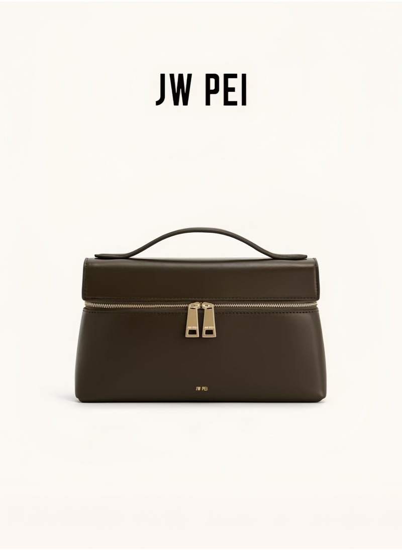 JW PEI Thea Tote Elegant temperament box hand-held commuting fashionable handbag（Olive Green）
