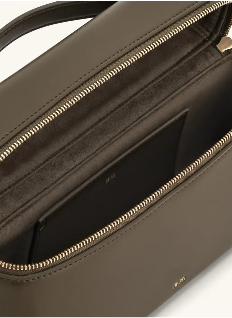 JW PEI Thea Tote Elegant temperament box hand-held commuting fashionable handbag（Olive Green）