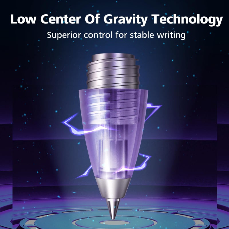 WRITECH أقلام حبر جل قابلة للسحب WRITECH: مركز ثقل منخفض 0.7 مم متعددة الألوان نقطة متوسطة مع إعادة تعبئة نقرة صامتة بدون تلطيخ قلم أسود أزرق بنفسجي 3 قطع - Image 3