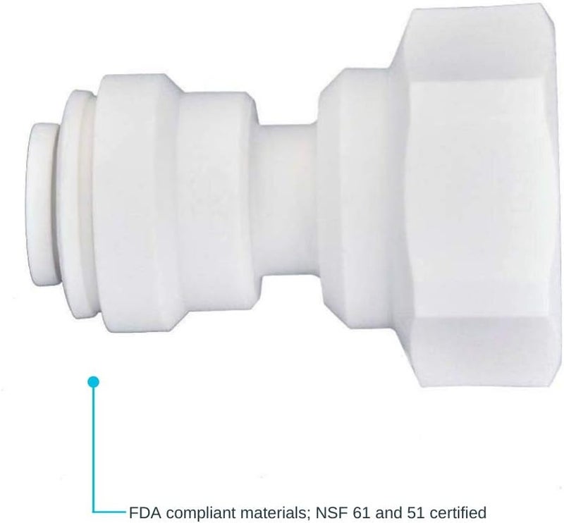 John Guest 3/8 OD x 1/4 NPTF Inch Female Adapter, Push to Connect Plastic Plumbing Fitting, PP451222WP - Image 5