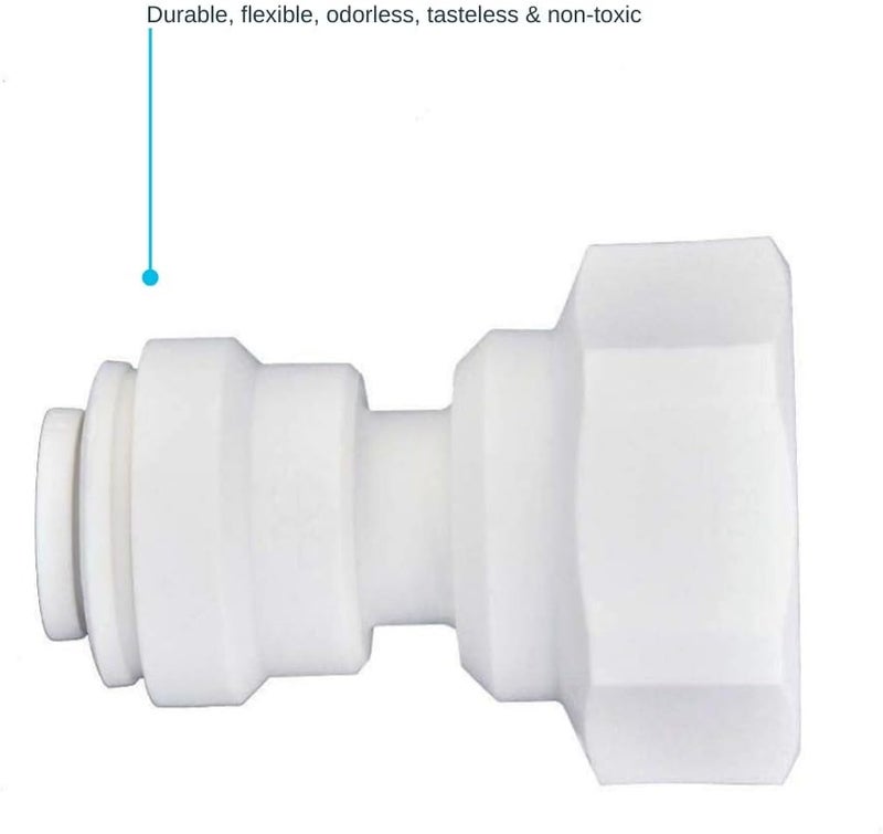John Guest 3/8 OD x 1/4 NPTF Inch Female Adapter, Push to Connect Plastic Plumbing Fitting, PP451222WP - Image 4