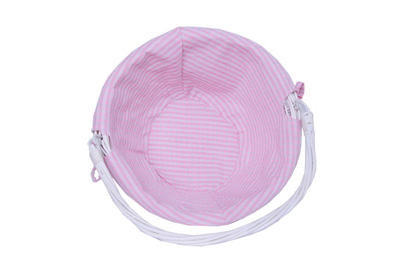 KRZIL Oypeip Easter Basket Gift Basket Oval Willow Round Wicker Storage Basket With One Drop Down Handle Easter Baskets for Kids Fabric Cotton Linen For Office, Bedroom, Closet, Toys - Image 5