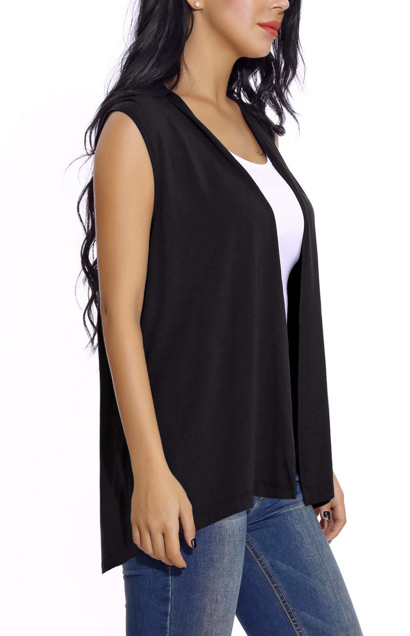 EXCHIC Women's Sleeveless Open Front Cardigan Vest Lightweight Cool Coat (XL, Black) - Image 5
