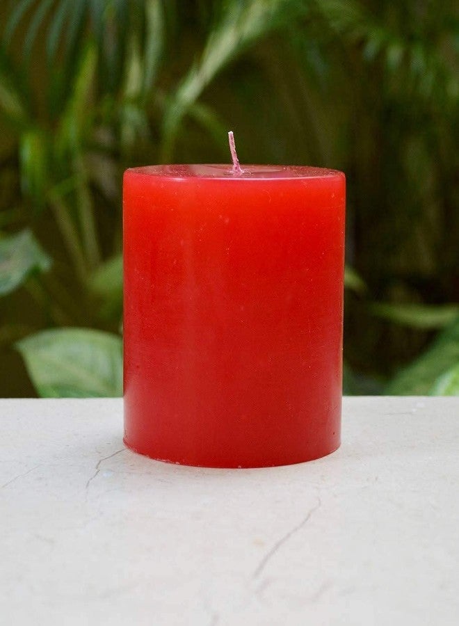 Luces®Smokeless Scented Red Round Pillar Candle for Decoretion Pack of 12 - Image 5