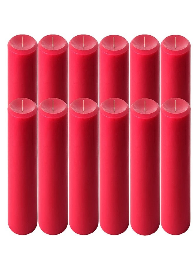 Luces®Smokeless Scented Red Round Pillar Candle for Decoretion Pack of 12 - Image 1