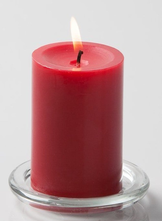 Luces®Smokeless Scented Red Round Pillar Candle for Decoretion Pack of 12 - Image 3