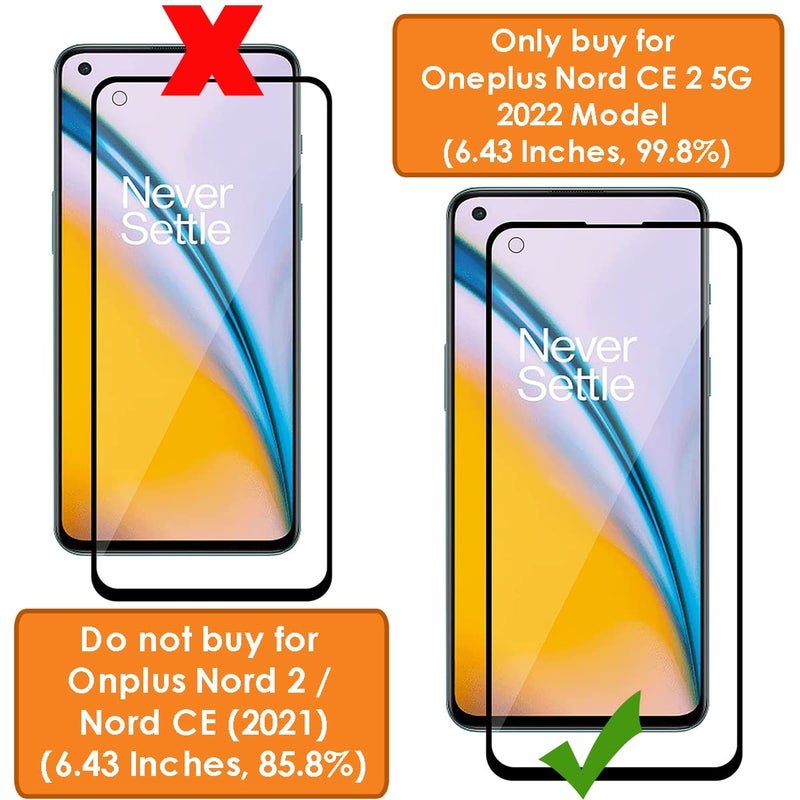 OpenTech حماية شاشة زجاجية مقسّاة بمعيار عسكري متوافقة مع OnePlus Nord CE 2 5G (2022) مع تغطية من الحافة إلى الحافة ومجموعة تركيب سهلة. - Image 2