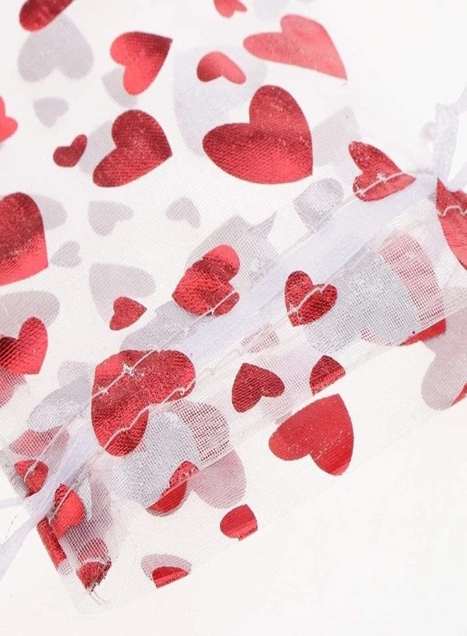 Dzrige 30 Pieces Heart Candy Bags Organza Drawstring Bags Red Love Heart Gift Bags for Gift Party Candy Jewelry Packaging Mother's Day Valentine's Day Christmas Wedding Festival Party Favor - Image 4