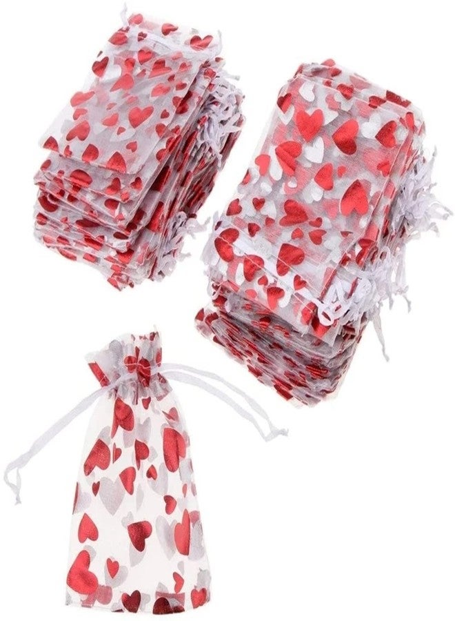 Dzrige 30 Pieces Heart Candy Bags Organza Drawstring Bags Red Love Heart Gift Bags for Gift Party Candy Jewelry Packaging Mother's Day Valentine's Day Christmas Wedding Festival Party Favor - Image 2