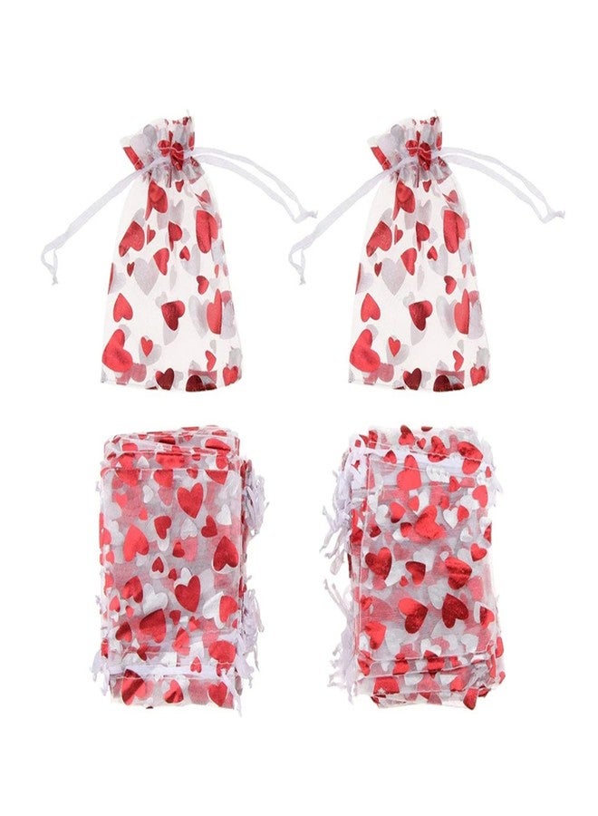Dzrige 30 Pieces Heart Candy Bags Organza Drawstring Bags Red Love Heart Gift Bags for Gift Party Candy Jewelry Packaging Mother's Day Valentine's Day Christmas Wedding Festival Party Favor - Image 1