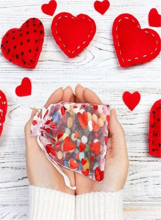 Dzrige 30 Pieces Heart Candy Bags Organza Drawstring Bags Red Love Heart Gift Bags for Gift Party Candy Jewelry Packaging Mother's Day Valentine's Day Christmas Wedding Festival Party Favor - Image 5