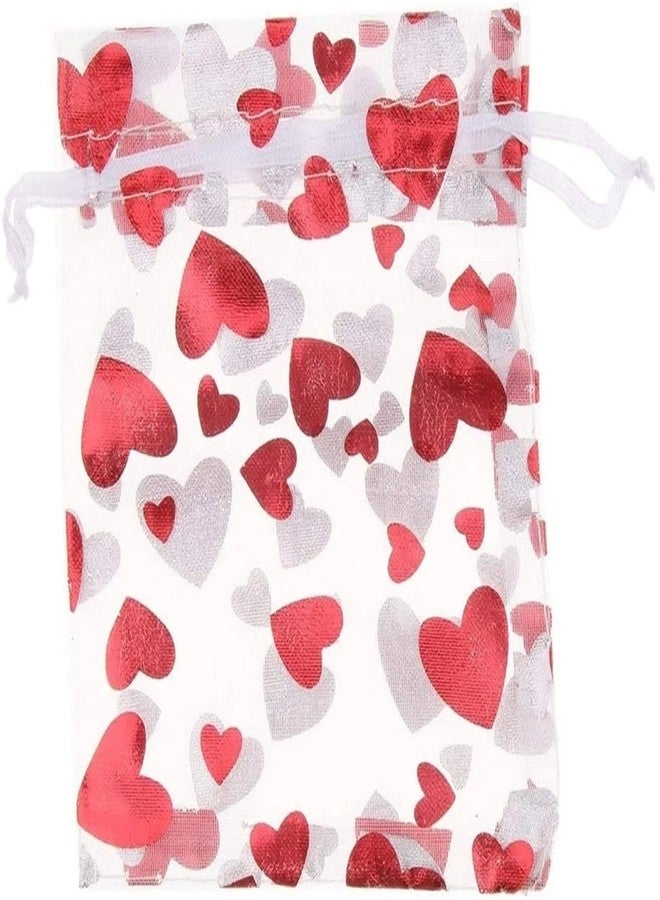 Dzrige 30 Pieces Heart Candy Bags Organza Drawstring Bags Red Love Heart Gift Bags for Gift Party Candy Jewelry Packaging Mother's Day Valentine's Day Christmas Wedding Festival Party Favor - Image 3