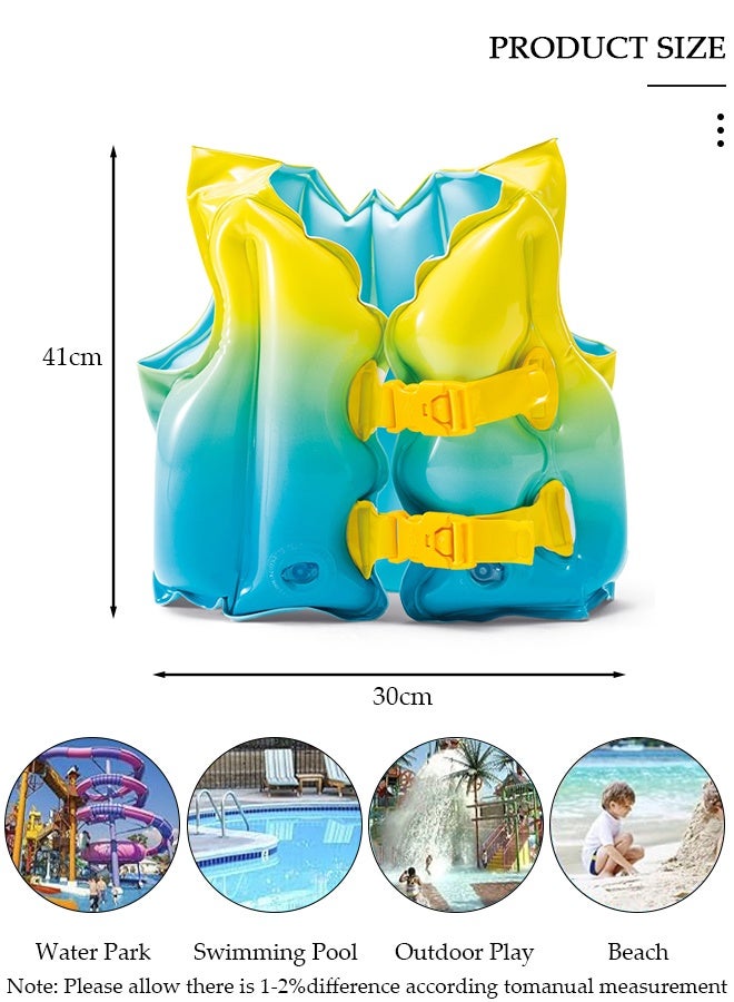 DUNISO Kids Swim Trainer Vest Inflatable Swim Vest for Kids Toddlers, Ideal Buoyancy Swim Aid Swimsuit Flex-Form Design with Adjustable Safety Strap - Image 2