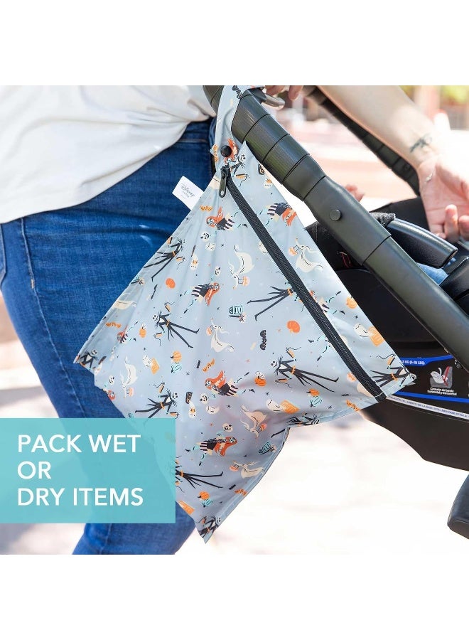 Bumkins Disney Waterproof Wet Bag for Baby, Travel, Swim Suit, Cloth Diapers, Pump Parts, Pool, Gym Clothes, Toiletry, Hook to Stroller, Daycare, Zipper Reusable Packing - Image 3