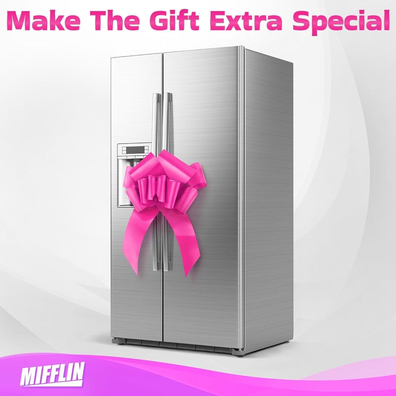 MIFFLIN -USA - Big Car Bow - Matte Pink, 30 Inch - Butterfly Shape Giant Gift Bow for Birthday, Christmas - Huge Car Décor - Image 3