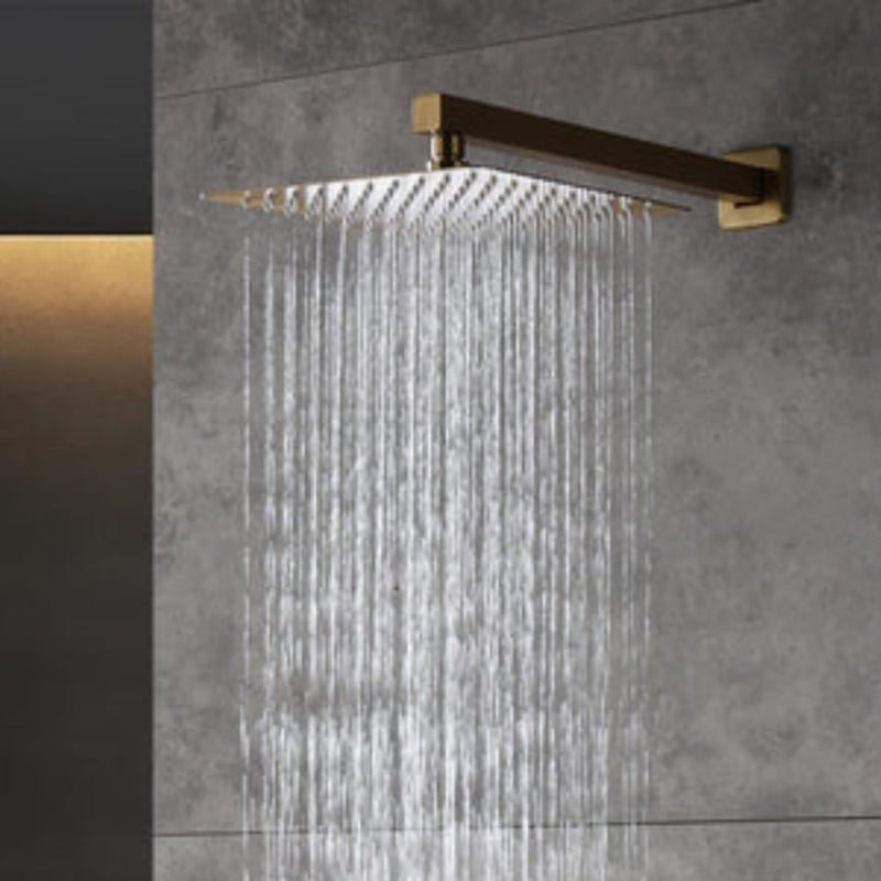ZAP ZAP OHSQ75 360 Degree Rotation Gold Square Wall Mounted Overhead Shower SUS 304 Stainless Steel | Anti-MIcrobial Silicon Nozzle | Ultra Thin & Lightweight Only Overhead Shower included (6 Inch) - Image 4