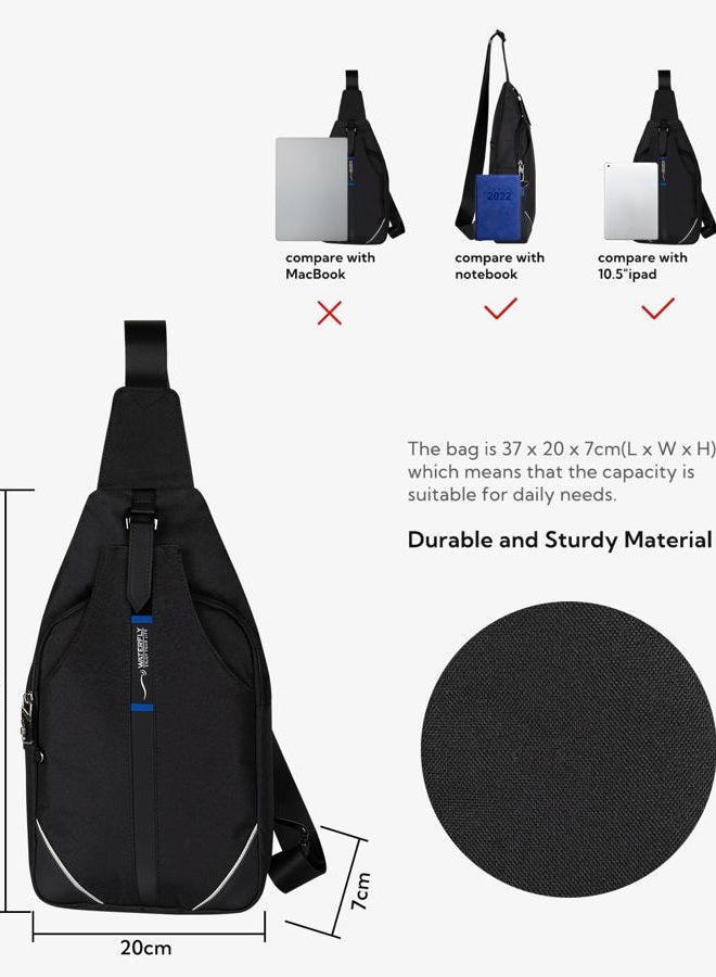 WATERFLY Small Crossbody Sling Backpack Anti Theft Backpack for Traveling Chest Shoulder Bag - Image 2