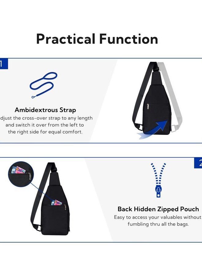 WATERFLY Small Crossbody Sling Backpack Anti Theft Backpack for Traveling Chest Shoulder Bag - Image 4
