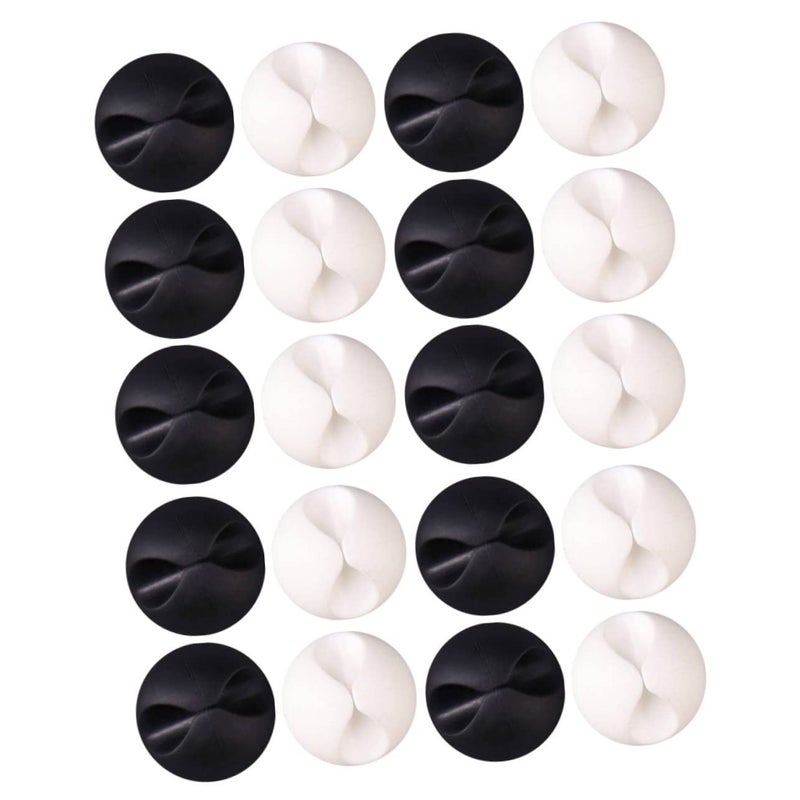 20Pcs Silicone Cable Clips Cord Holders For Desktop USB Wire Management Random Color - Image 1