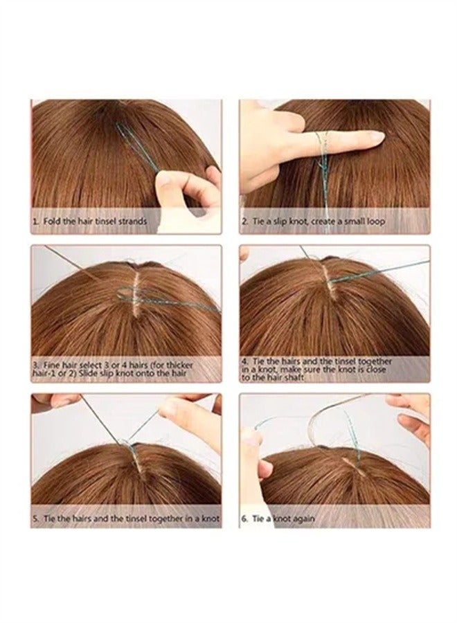 BLOOMING TIME 12 Colours Strands 47 Inches Sparkling Shiny Hair Tinsel Extensions - Image 4