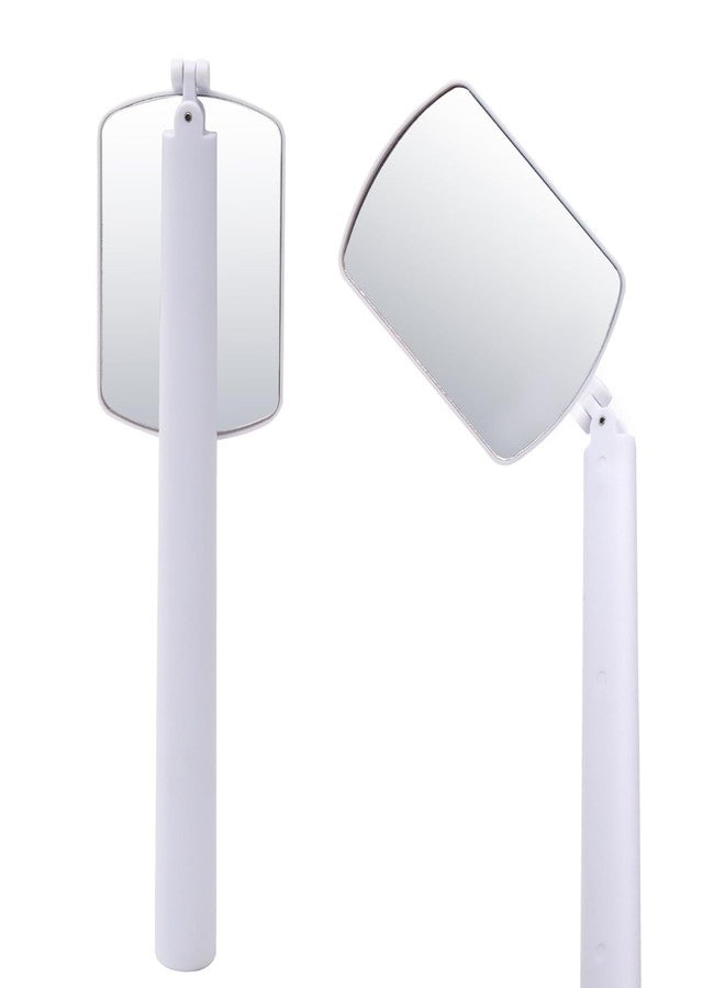 Miuffue مرآة رموش مربعة كبيرة مرنة من ميؤفي، مرآة عيون قابلة للطي بزاوية دوران 260°، مرآة محمولة لتمديد الرموش، قابلة للتعديل لفحص سهل، مستلزمات وأدوات تمديد الرموش لفنيي الرموش، بيضاء - Image 1