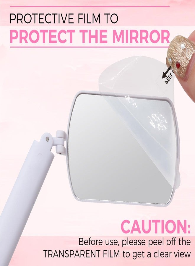 Miuffue مرآة رموش مربعة كبيرة مرنة من ميؤفي، مرآة عيون قابلة للطي بزاوية دوران 260°، مرآة محمولة لتمديد الرموش، قابلة للتعديل لفحص سهل، مستلزمات وأدوات تمديد الرموش لفنيي الرموش، بيضاء - Image 5