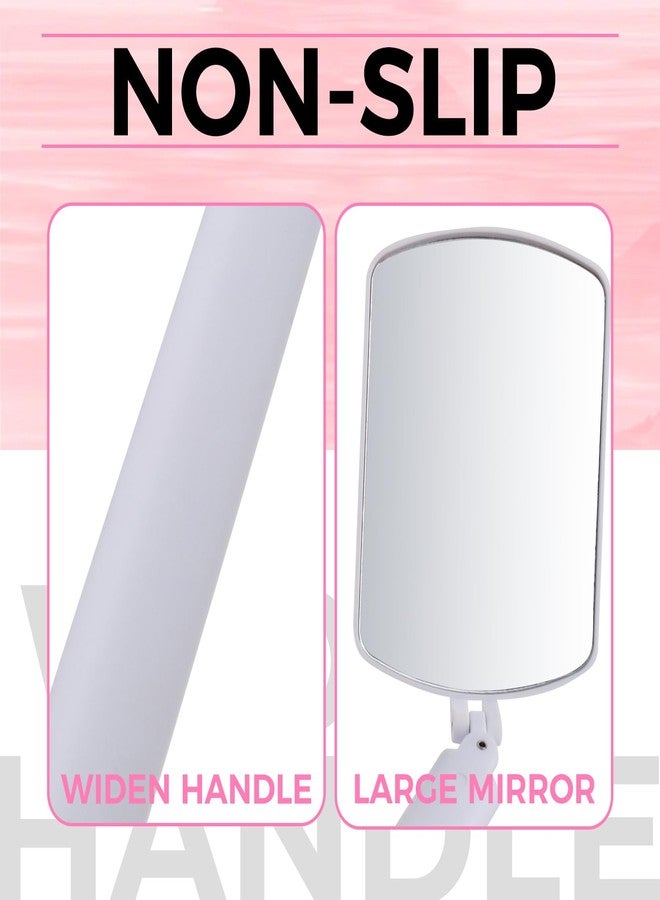 Miuffue مرآة رموش مربعة كبيرة مرنة من ميؤفي، مرآة عيون قابلة للطي بزاوية دوران 260°، مرآة محمولة لتمديد الرموش، قابلة للتعديل لفحص سهل، مستلزمات وأدوات تمديد الرموش لفنيي الرموش، بيضاء - Image 4