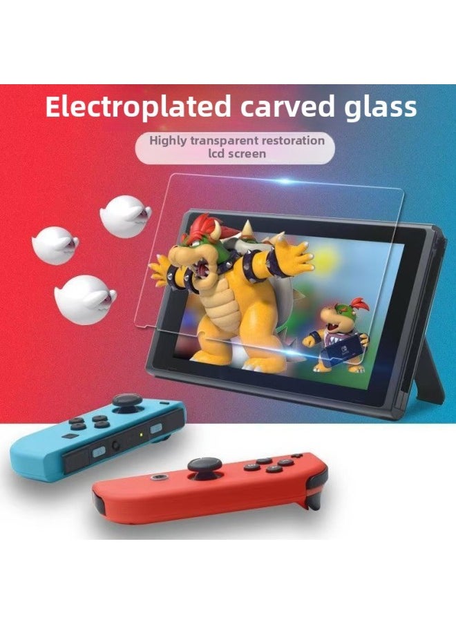 Generic For Switch OLED Tempered Film Nintendo Lite Game Machine Film Switch2 Screen Protector-Color:Switch Oled High-definition Tempered Film (2 Pieces)  - Image 2