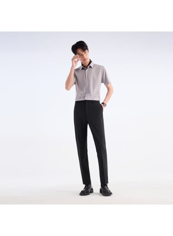Joeone Men's Trousers Western Trousers Summer Cool Business Anti-wrinkle Easy Care Straight Suit Trousers Men - Image 1