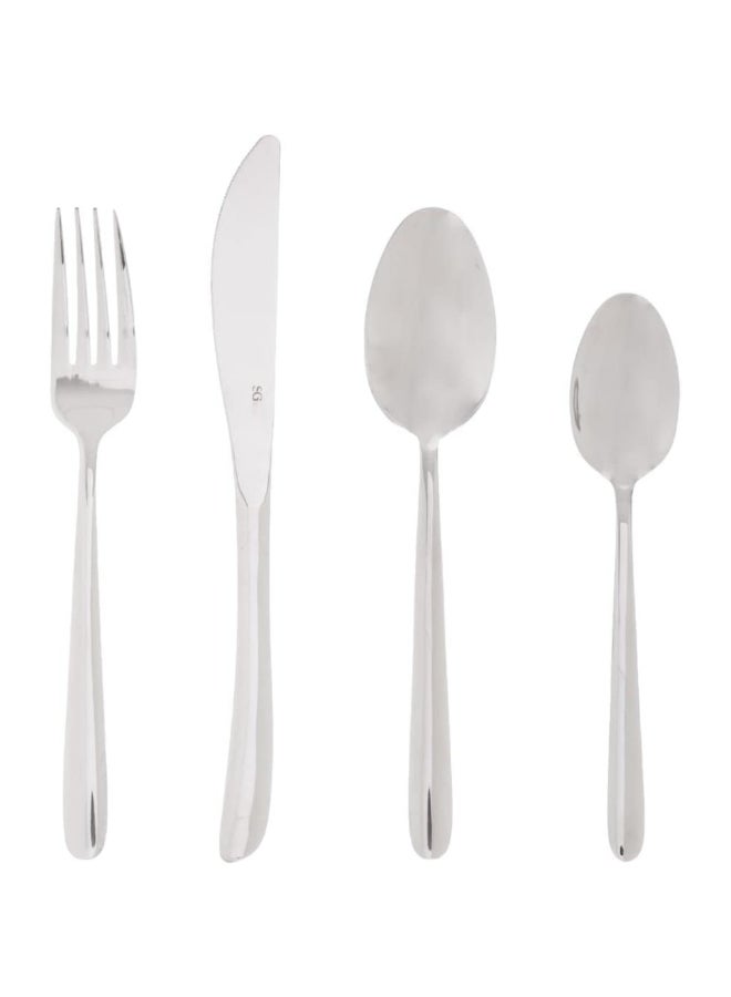 سيكريت دي جورميه طقم أدوات مائدة من الفولاذ المقاوم للصدأ بتصميم أنيق من أوربا 24 قطعة فضي 19 × 5 × 5.5 سم 147812 - Image 1