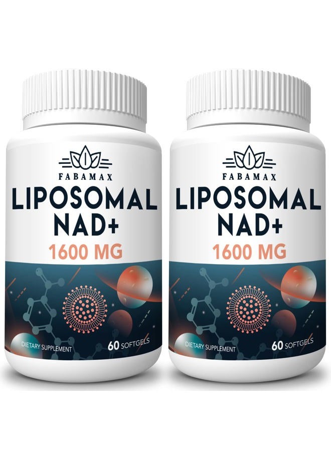 Fabamax 1600 mg Liposomal NAD Supplement, 98% Pure NAD+ Supplement, Superior Absorption, Alternative to Nicotinamide Riboside or NADH to Boost NAD+ for Aging Defense, Energy, Longevity, 120 Softgels - Image 1