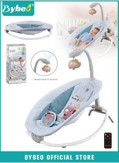 Bybeo Baby Swing Cradle, Electric Babies Rocker Chair, Portable Baby Bouncer for Inside and Outdoor to Newborn to Toddler With Mild Soothing Vibration, Music,Toy bar, 3-Point Safety Harness, Remote Control  - Image 1