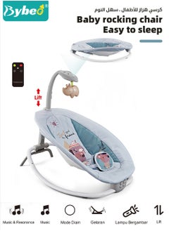 Bybeo Baby Swing Cradle, Electric Babies Rocker Chair, Portable Baby Bouncer for Inside and Outdoor to Newborn to Toddler With Mild Soothing Vibration, Music,Toy bar, 3-Point Safety Harness, Remote Control  - Image 2