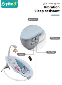 Bybeo Baby Swing Cradle, Electric Babies Rocker Chair, Portable Baby Bouncer for Inside and Outdoor to Newborn to Toddler With Mild Soothing Vibration, Music,Toy bar, 3-Point Safety Harness, Remote Control  - Image 4