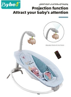 Bybeo Baby Swing Cradle, Electric Babies Rocker Chair, Portable Baby Bouncer for Inside and Outdoor to Newborn to Toddler With Mild Soothing Vibration, Music,Toy bar, 3-Point Safety Harness, Remote Control  - Image 5