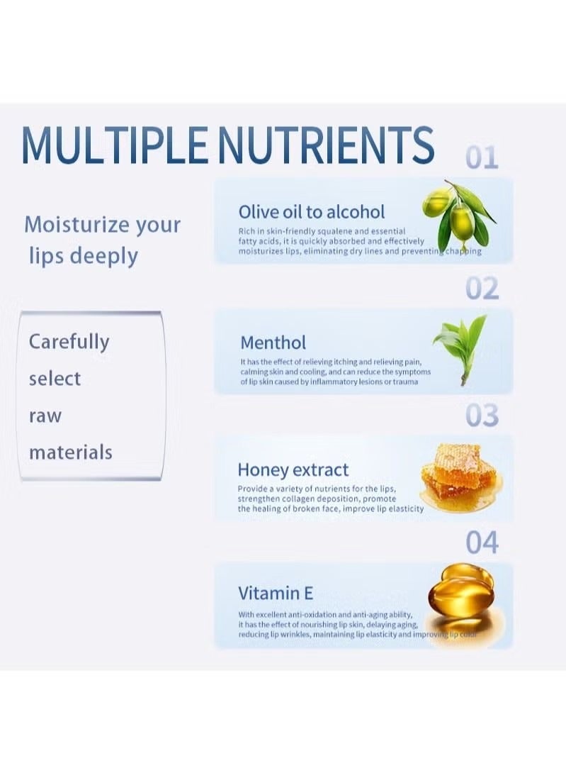 هيلموسز شفاه الإصلاح هلام لإصلاح وحماية شفاه الشقوق والجافة، مكونات طبيعية للتبريد الفوري وتخفيف الألم، إزالة الجلد الميت، خطوط شفاه تتلاشي، تحسين لون شفاه - Image 2