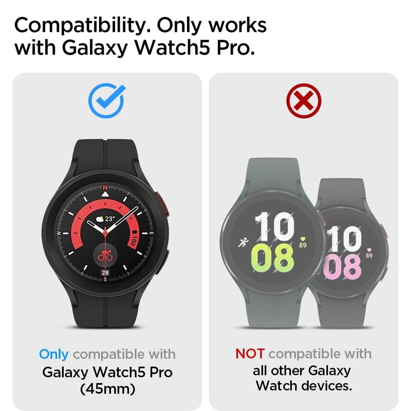 OpenTech ® Hard Matte Silicone Protection Front Case Cover for Samsung Galaxy Watch 5 Pro (45mm) (No Screen Protector Attached) (Crystal Clear Transparent) - Image 2