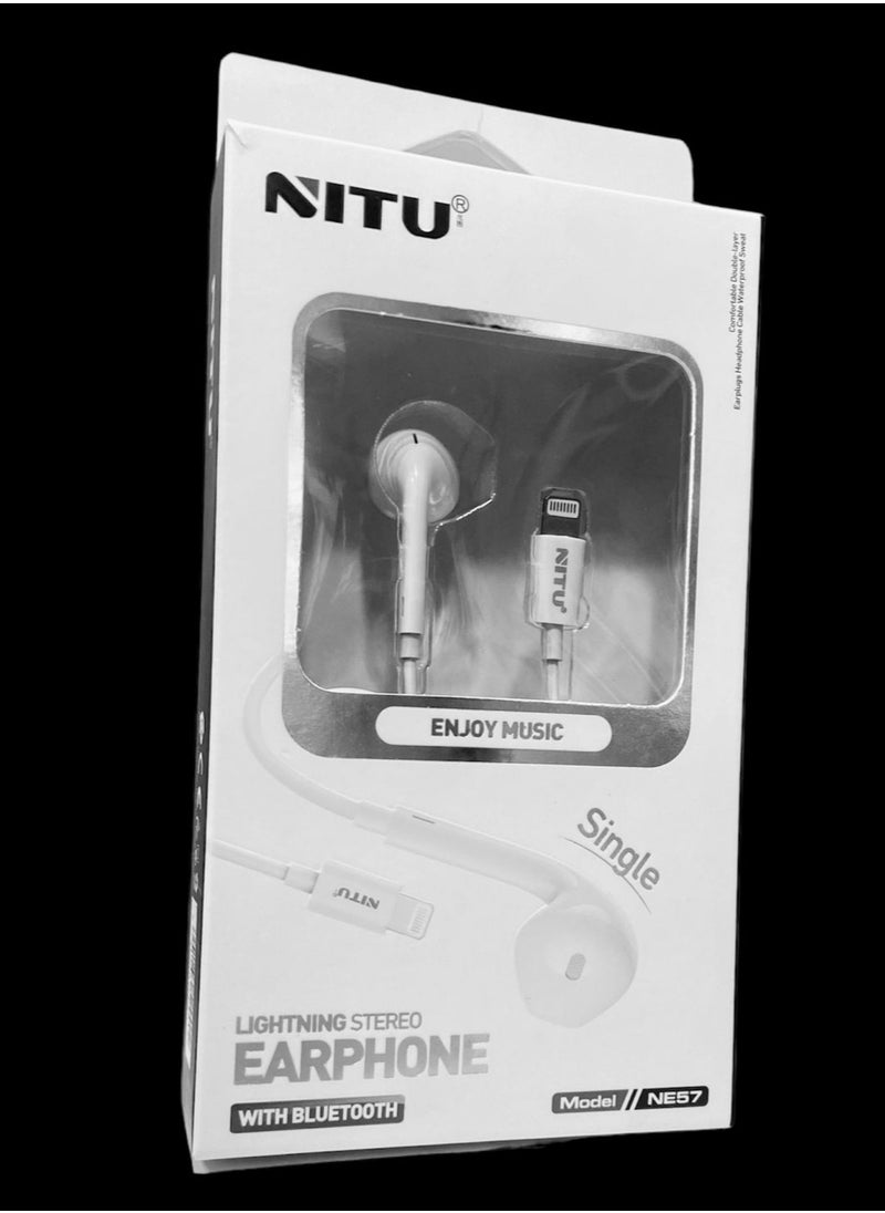 Nitu - NITU Wired Mono Single Lightning Connector Earphone - Image 1