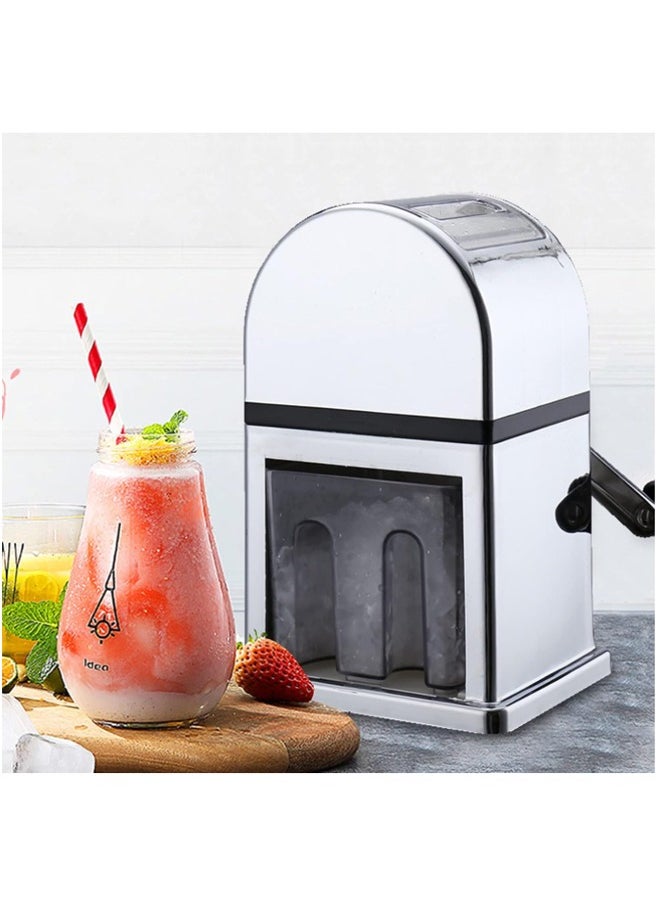 EHOME Ice Crusher Manual,Stainless Steel Household Ice Crusher Shaver for Quick Coarse,Shave or Fine Crushing of Chips Snow Cone or Slush,Hand Crank Operated Ice Crusher  - Image 1