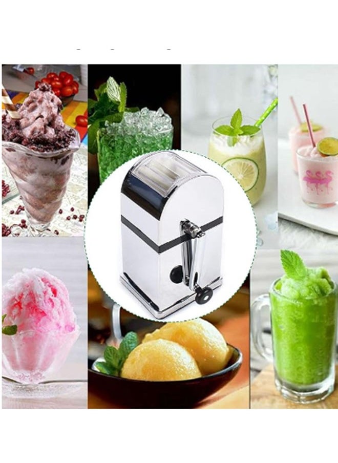 EHOME Ice Crusher Manual,Stainless Steel Household Ice Crusher Shaver for Quick Coarse,Shave or Fine Crushing of Chips Snow Cone or Slush,Hand Crank Operated Ice Crusher  - Image 2