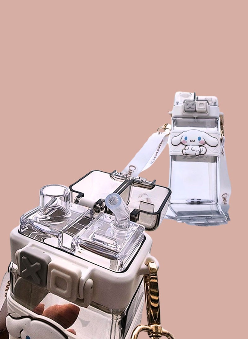 سانريو زجاجة مياه سانريو كاواي، فوهة مزدوجة، كوب محمول بتصميم الرسوم المتحركة اللطيفة 520 مل (سيناما رول) - Image 3