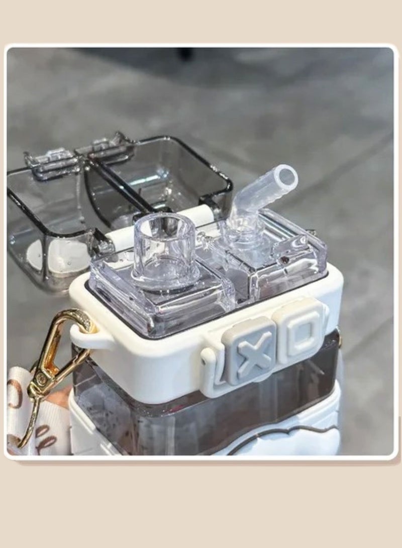 سانريو زجاجة مياه سانريو كاواي، فوهة مزدوجة، كوب محمول بتصميم الرسوم المتحركة اللطيفة 520 مل (سيناما رول) - Image 4