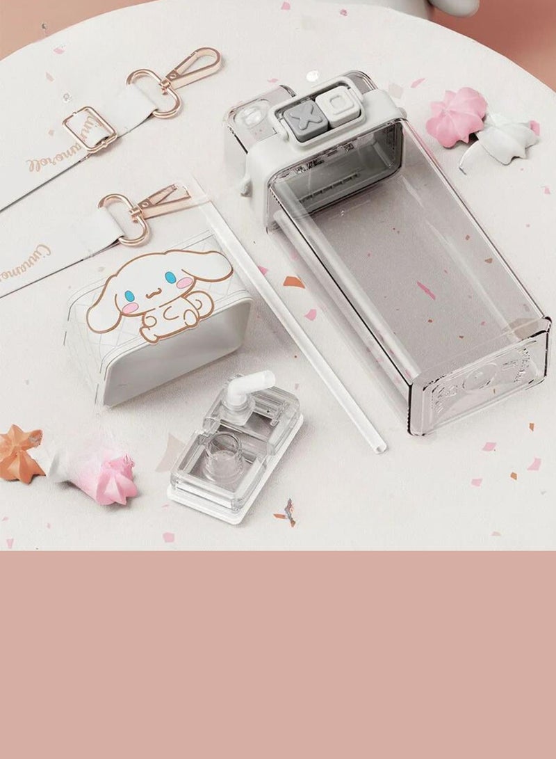 سانريو زجاجة مياه سانريو كاواي، فوهة مزدوجة، كوب محمول بتصميم الرسوم المتحركة اللطيفة 520 مل (سيناما رول) - Image 2