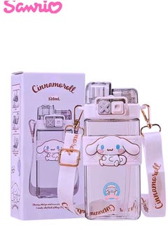 Sanrio Kawaii Water Bottle, Dual Nozzle, Cute Anime Design Portable Cup 520Ml (Cinnamaroll)  - Image 1