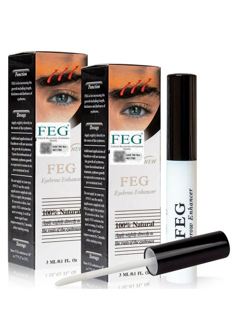 2 Pcs Brow Enhancer Set 3mlx2  Eyebrow Growth Treatment Serum Eyebrow Enhancing Serum for Darker Thicker Eyebrows Eyelash Non-irritating and Safe Eyebrow Boositing Enhancer for Men and Women